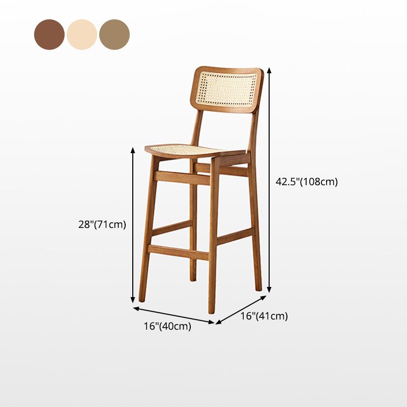 Contemporary Wood Bar and Counter Stool Rattan Low Back Stool with 4 Legs Clearhalo 'Bar Furniture' 'Bar Stools' 'bar_stools' 'furn' 'furn_bar_stools' 'Furniture' 'furniture_bar_stools' 'Kitchen & Dining Furniture' 1200x1200_dcd33f34-f958-4c2b-a5fa-19f2695c8413