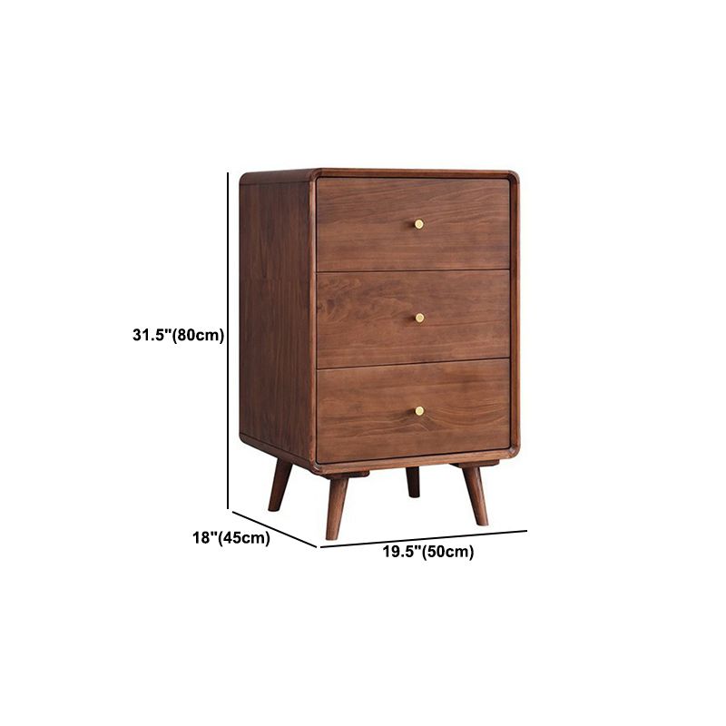 Mid-Century Modern Chest with Drawers and Straight Legs in Brown