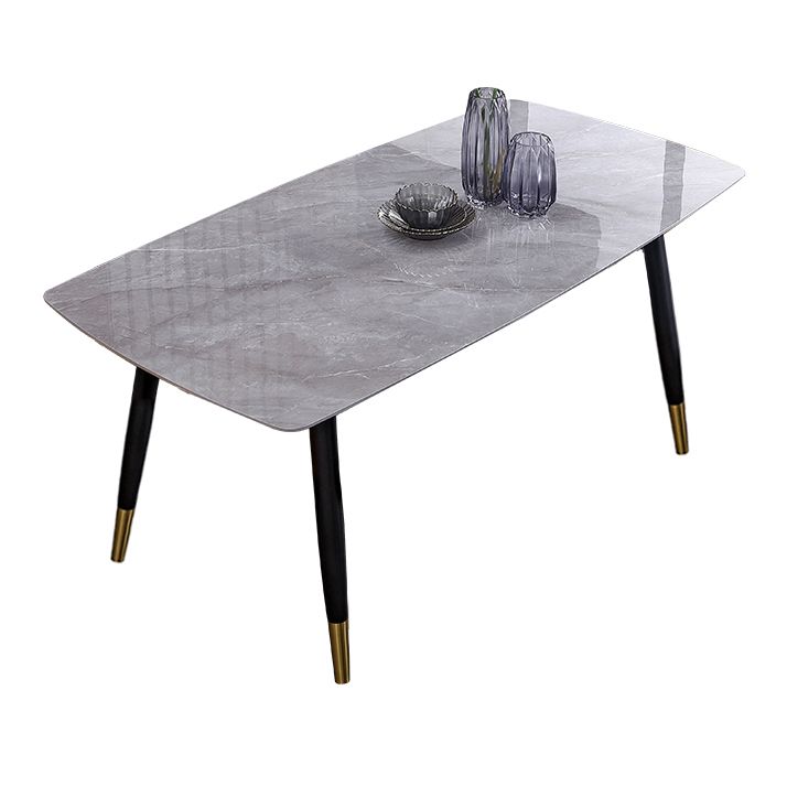 Rectangle Luxury Dining Table Grey Tone Fixed Table with Sintered Stone Clearhalo ' dining_table' 'Dining Tables & Seating' 'Dining Tables' 'furn' 'furn_dining_table' 'Furniture' 'furniture_dining_table' 'Kitchen & Dining Furniture' 'kitchen&dining_furn' 'kitchen' 'kitchen_dining_table' 1200x1200_dcd51c21-e162-4af4-9981-1f5a95cba8fb