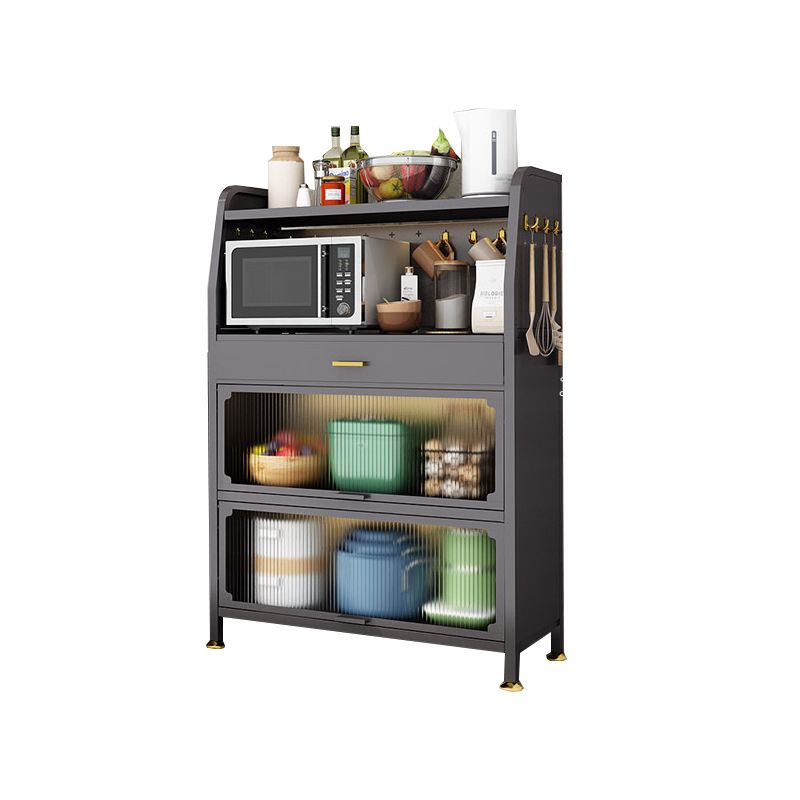 Server di pranzo in metallo contemporaneo server buffet nero per sala da pranzo