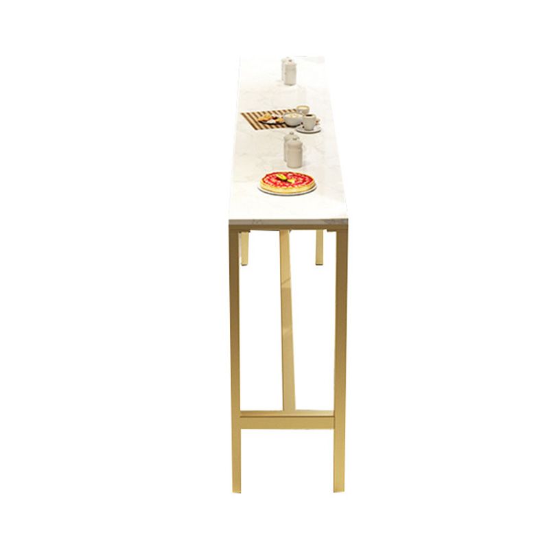 Modern Bar-height Table with Faux Marble Top Table for Patio Use