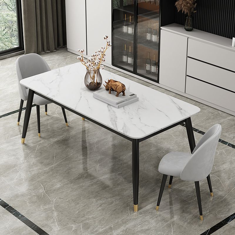 Modern Stone Rectangular Dining Table for Restaurant and Bar Clearhalo 'Dining Tables & Seating' 'Dining Tables' 'dining_table' 'furn' 'furn_dining_table' 'Furniture' 'Kitchen & Dining Furniture' 1200x1200_dcd7acd9-2816-40c5-aa84-b4d9fa324d76