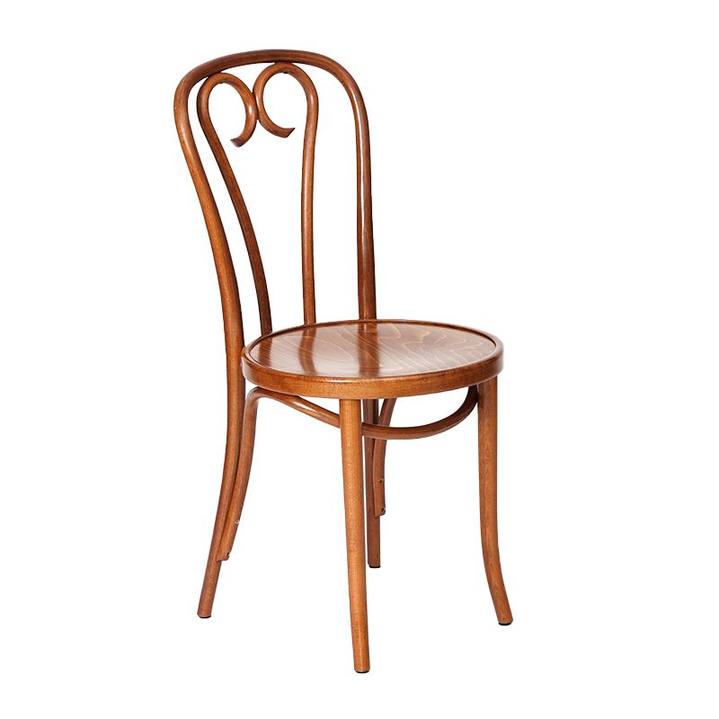 Contemporary Side Chair Open Back Wood Dining Room Chair for Home