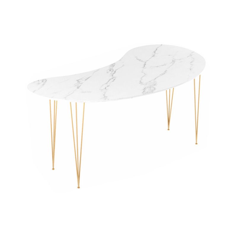 Glam White Curbe Writing Desk Home bureau avec des jambes en métal