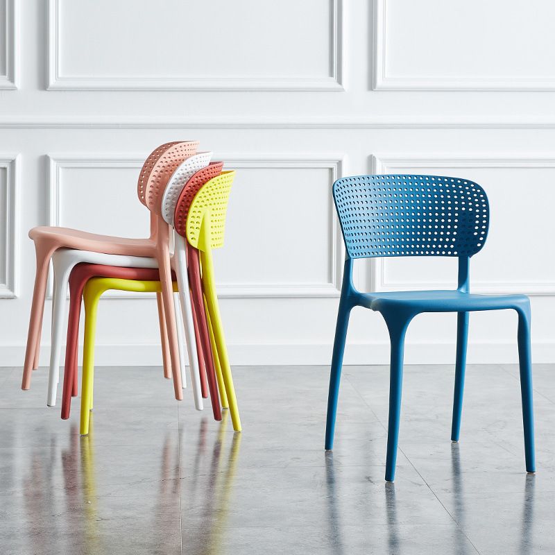 Modern Plastic Indoor-Outdoor Side Chair Open Back Dining Chair Clearhalo ' kitchen&dining_furn' 'Dining Chairs' 'Dining Tables & Seating' 'dining_chair' 'Furniture' 'furniture_dining_chair' 'Kitchen & Dining Furniture' 'kitchen' 1200x1200_dcd9fb78-0620-4ee9-b5cb-b5affa6310bb