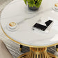 Simple Style Home Sintered Stone Dining Table Round Shape Table with Metallic Pedestal Base Clearhalo ' dining_table' 'Dining Tables & Seating' 'Dining Tables' 'furn' 'furn_dining_table' 'Furniture' 'furniture_dining_table' 'Kitchen & Dining Furniture' 'kitchen&dining_furn' 'kitchen' 'kitchen_dining_table' 1200x1200_dcda407e-06d2-4f93-9aa5-831f82a3f4dc