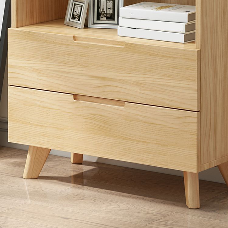 70.9" Tall Modern Natural Cabinet Solid Wood Chest with Glass Door Clearhalo 'Cabinets & Chests' 'cabinets_chests' 'furn' 'furn_cabinets_chests' 'Furniture' 'Living Room Furniture' 1200x1200_dcdad8f9-b411-4624-a4da-b64ec7c5bf52