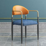 Contemporary Style Kitchen Chairs Dining Open Back Arm Side Chair with Metal Legs Clearhalo ' kitchen&dining_furn' 'Dining Chairs' 'Dining Tables & Seating' 'dining_chair' 'furn' 'furn_dining_chair' 'Furniture' 'furniture_dining_chair' 'Kitchen & Dining Furniture' 'kitchen' 1200x1200_dcdb007e-f68f-4e26-a9c3-d3326be6f697