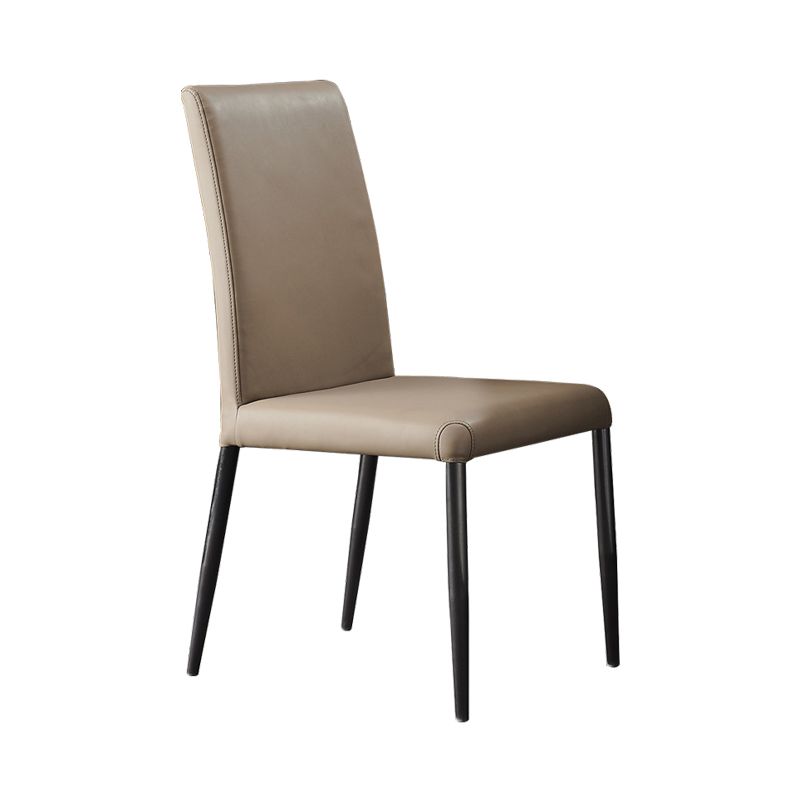 Industrial Design Solid Back Dining Side Chairs Faux Leather Dining Chairs Clearhalo ' kitchen&dining_furn' 'Dining Chairs' 'Dining Tables & Seating' 'dining_chair' 'furn' 'furn_dining_chair' 'Furniture' 'furniture_dining_chair' 'Kitchen & Dining Furniture' 'kitchen' 1200x1200_dcdc234e-dce6-423d-9072-137d2f3fc5b9