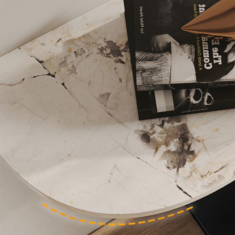 Tavolo da accento per sala da 33,46 "Tavolo da console di pietra moderna con 1 scaffale