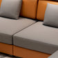 35.4 "H Modern Faux Leather Sofá de brazo acampanado y chaise para sala de estar
