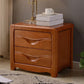 Table de chevet traditionnelle en bois massif de 20 "de haut avec 2 tiroirs