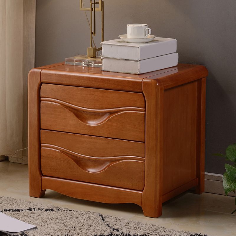 Traditioneller maser Holz Nachttisch 20 "hoher Nachttisch mit 2 Schublade