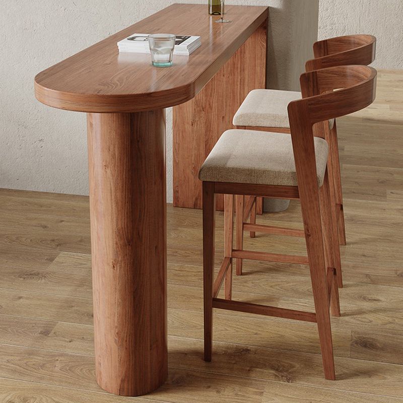 Industrial Style Bar Table Wood Top Cylindrical Legs Pub Table for Dining Room Clearhalo 'Bar Furniture' 'Bar Tables' 'bar_tables' 'furn' 'furn_bar_tables' 'Furniture' 'furniture_bar_tables' 'Kitchen & Dining Furniture' 'kitchen&dining_furn' 'kitchen' 1200x1200_dce4434e-8aba-4285-a568-846b1dde06bb