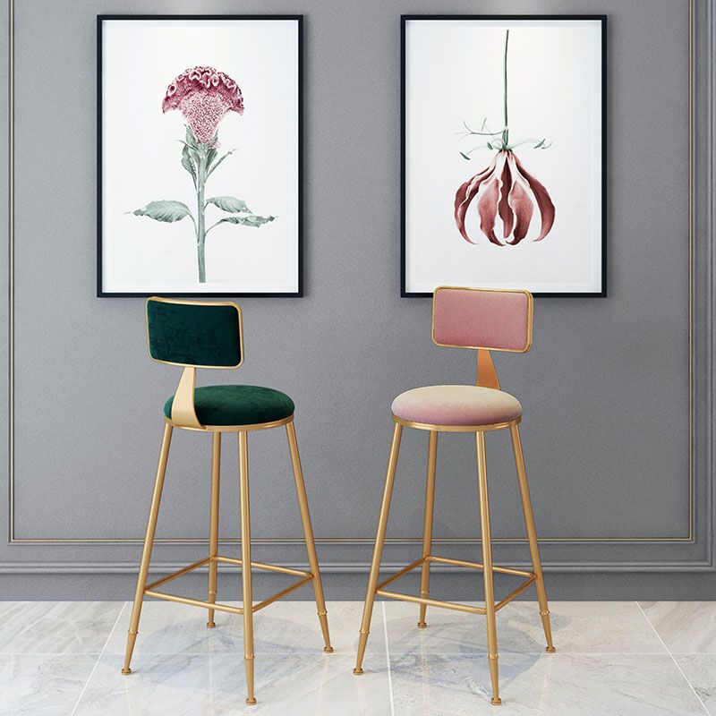 Scandinavian Round Barstools for Home Armless Stools with Metal Base Clearhalo 'Bar Furniture' 'Bar Stools' 'bar_stools' 'furn' 'furn_bar_stools' 'Furniture' 'furniture_bar_stools' 'Kitchen & Dining Furniture' 1200x1200_dce53fb3-91ef-4611-a710-e13ca74c294f