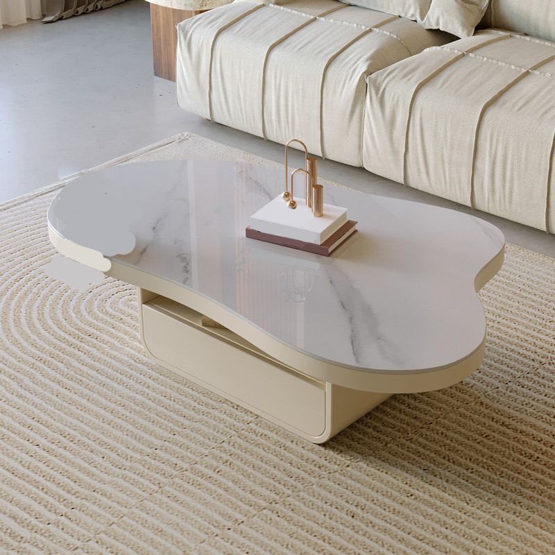 1 - Drawer and 1 - Shelf Coffee Cocktail Table Solid Wood Pedestal Coffee Table Clearhalo 'Coffee & Accent Tables' 'Coffee Tables' 'coffee_tables' 'furn' 'furn_coffee_tables' 'Furniture' 'Living Room Furniture' 1200x1200_dce54461-f05a-4745-a54a-22b29afcafe8