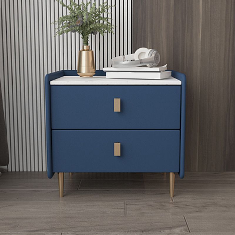 Leather Nightstand with 4 Legs Stone Top Night Table with Drawers Clearhalo 'Bedroom Furniture' 'furn' 'furn_night_stand' 'Furniture' 'night_stand' 'Nightstands' 1200x1200_dce55234-071c-4760-bbc9-20de1e47731e