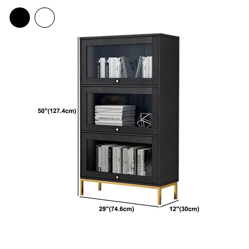 Glam Manufactured Wood Standard Bookcase Vertical Bookcase with Glass Doors Clearhalo 'Bookcases' 'furn' 'furn_bookcases' 'Furniture' 'furniture_bookcases' 'kitchen' 'kitchen_bookcases' 'Living Room Furniture' 'Office Furniture' 1200x1200_dce5d041-262f-4dbd-a13e-0ef342409ed4
