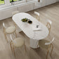 Oval Stone Top Dining Table Modern White Base Dining Table for Living Room Clearhalo 'Dining Tables & Seating' 'Dining Tables' 'dining_table' 'furn' 'furn_dining_table' 'Furniture' 'furniture_dining_table' 'Kitchen & Dining Furniture' 'kitchen' 'kitchen_dining_table' 1200x1200_dce60b6a-fa90-40ad-849d-0e5ebb65f0fd