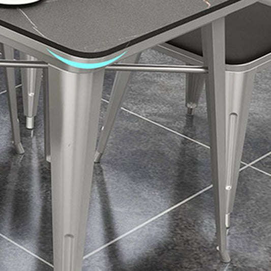 Industrial Dining Room Table Sintered Stone Table with Sled Base for Home Kitchen Dinner