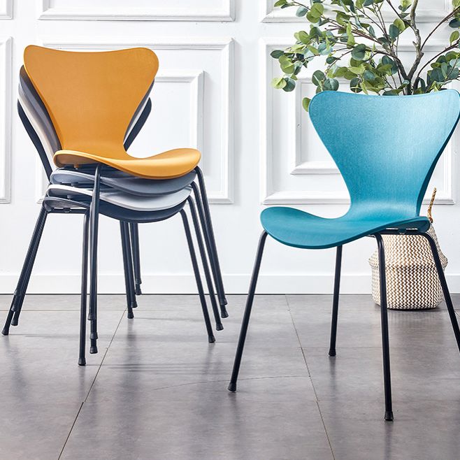 Contemporary Dining and Accent Chairs Indoor-Outdoor Solid Back Side Chair for Patio Clearhalo ' kitchen&dining_furn' 'Dining Chairs' 'Dining Tables & Seating' 'dining_chair' 'Furniture' 'furniture_dining_chair' 'Kitchen & Dining Furniture' 'kitchen' 1200x1200_dce65df8-6931-4251-9a3f-c10daad2655a