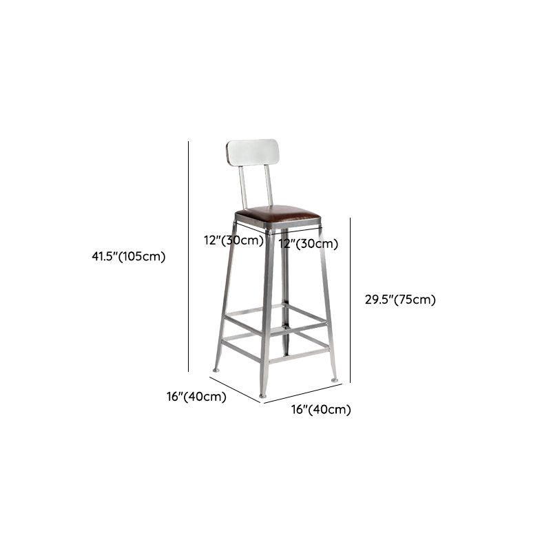 Faux Leather Dining Stools Armless Bar Stools with Metal Base Clearhalo 'Bar Furniture' 'Bar Stools' 'bar_stools' 'furn' 'furn_bar_stools' 'Furniture' 'Kitchen & Dining Furniture' 1200x1200_dce9a6b8-3890-4cac-8c4d-f44e986cf972