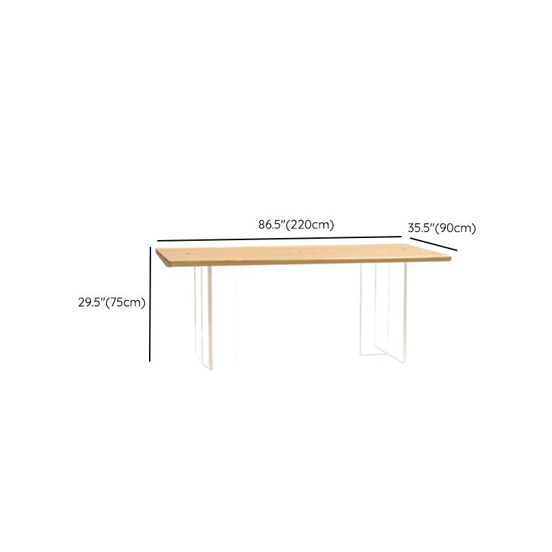 Rectangle Double Base Dining Table Modern Pine Wood Table for Kitchen Dining Room Clearhalo 'Dining Tables & Seating' 'Dining Tables' 'dining_table' 'furn' 'furn_dining_table' 'Furniture' 'Kitchen & Dining Furniture' 1200x1200_dce9e086-6738-413e-beeb-6cf932f0e6f8