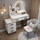 14.56" Wide Vanity Table with 5 Storage Drawer Makeup Table with Mirror