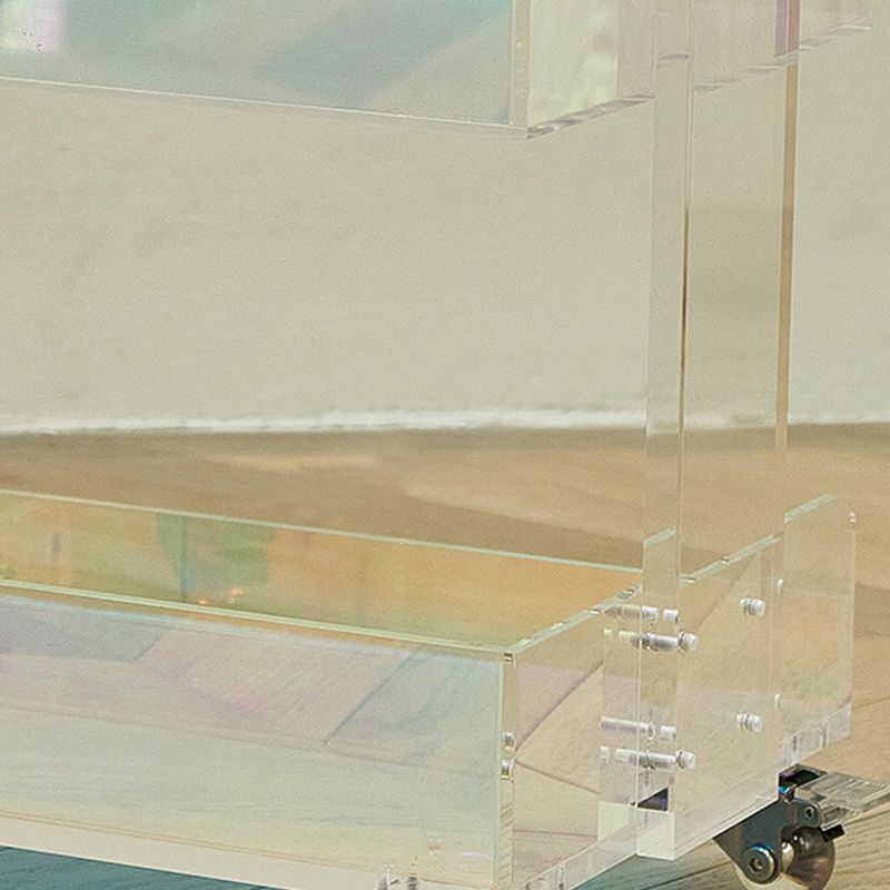 Modern Acrylic Rectangular End Table Double Tier Corner Table with Storage Clearhalo 'Coffee & Accent Tables' 'End & Side Tables' 'end_side_tables' 'furn' 'furn_end_side_tables' 'Furniture' 'Living Room Furniture' 1200x1200_dcea9072-7409-4ae3-8865-50f695397b3f