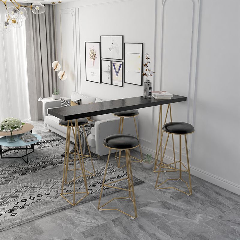 Glam Style Bar Table Rectangle Solid Wood Bar Dining Table for Living Room Clearhalo 'Bar Furniture' 'Bar Tables' 'bar_tables' 'furn' 'furn_bar_tables' 'Furniture' 'Kitchen & Dining Furniture' 1200x1200_dceaf8da-680e-417f-a7ed-7ad88f832782