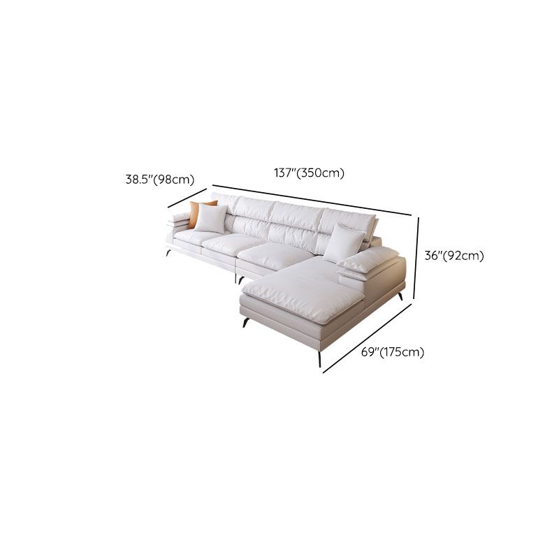 36 "H Contemporáneo de sofá de cuero de cuero Sectional