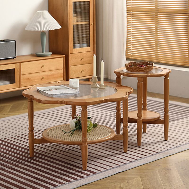 4 Legs Coffee Table No Distressing Solid Wood Coffee Table with Shelf Clearhalo 'Coffee & Accent Tables' 'Coffee Tables' 'coffee_tables' 'furn' 'furn_coffee_tables' 'Furniture' 'Living Room Furniture' 1200x1200_dcefadb8-218e-47ad-847d-c71fb9369799