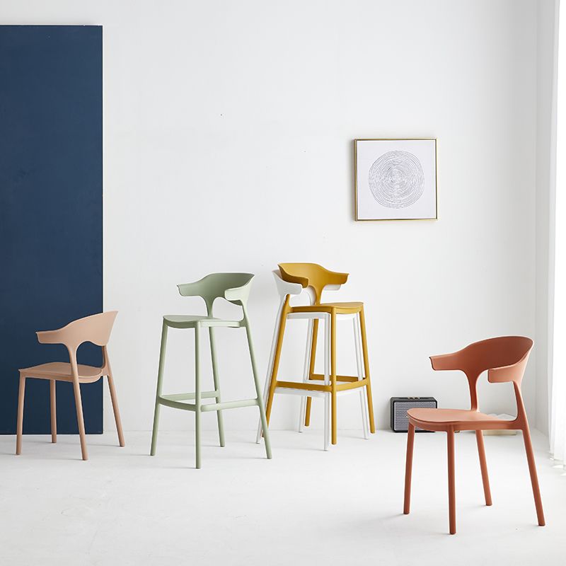 Macron Colorful Plastic Counter Stools Nordic Armrest Indoor Bar Stool Clearhalo 'Bar Furniture' 'Bar Stools' 'bar_stools' 'furn' 'furn_bar_stools' 'furniture_bar_stools' 'Kitchen & Dining Furniture' 'kitchen&dining_furn' 'kitchen' 'kitchen_furn' Furniture' 1200x1200_dcefeef2-d841-42d0-b9b3-67ea8b8241e1
