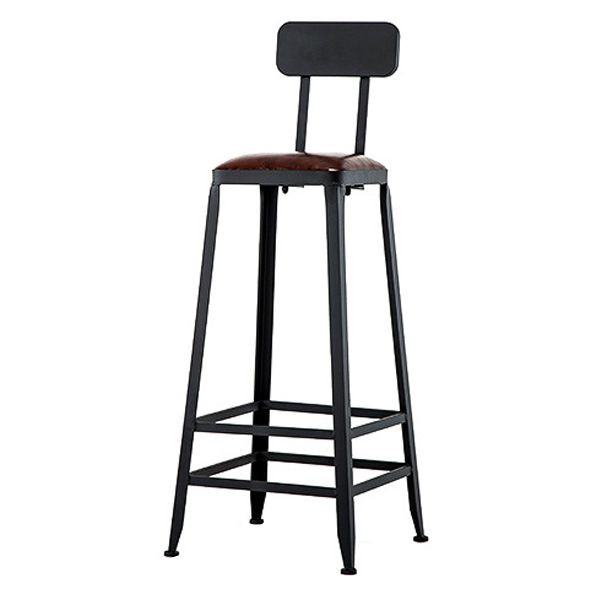 Industrial Leather Bar and Counter Stool Square Stool with 4 Legs Clearhalo 'Bar Furniture' 'Bar Stools' 'bar_stools' 'furn' 'furn_bar_stools' 'Furniture' 'Kitchen & Dining Furniture' 1200x1200_dcf023c7-08d8-4dce-8a07-fb93cc872b81