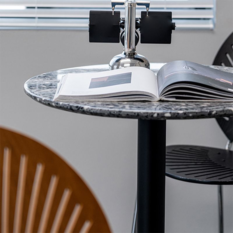 Industrial Bar Dining Table Fixed Bistro Bar Height Cocktail Table with Metal Base Clearhalo 'Bar Furniture' 'Bar Tables' 'bar_tables' 'furn' 'furn_bar_tables' 'Furniture' 'Kitchen & Dining Furniture' 1200x1200_dcf08cc6-496c-4ab2-baf8-f178b2080c84