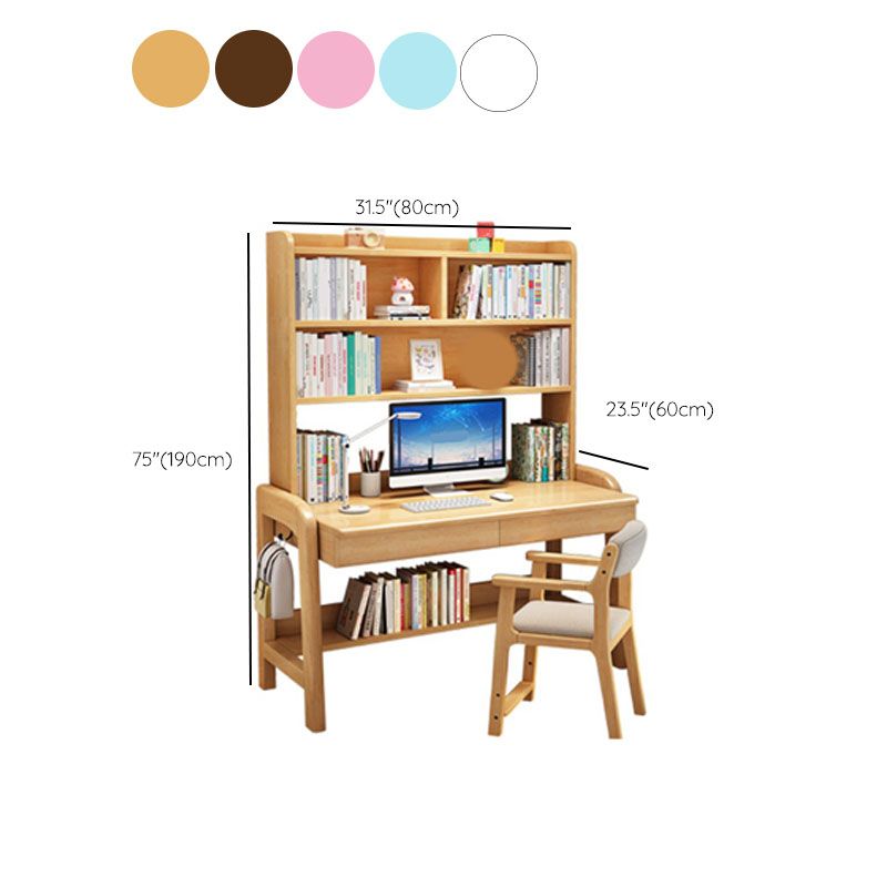 Modern Adjustable Height Writing Desk Solid Wood Home Office Desk Clearhalo 'furn' 'furn_office_desk' 'Furniture' 'Office Desks' 'Office Furniture' 'office_desk' 1200x1200_dcf096a8-a9ea-47f9-89cb-9e3f486fcf81