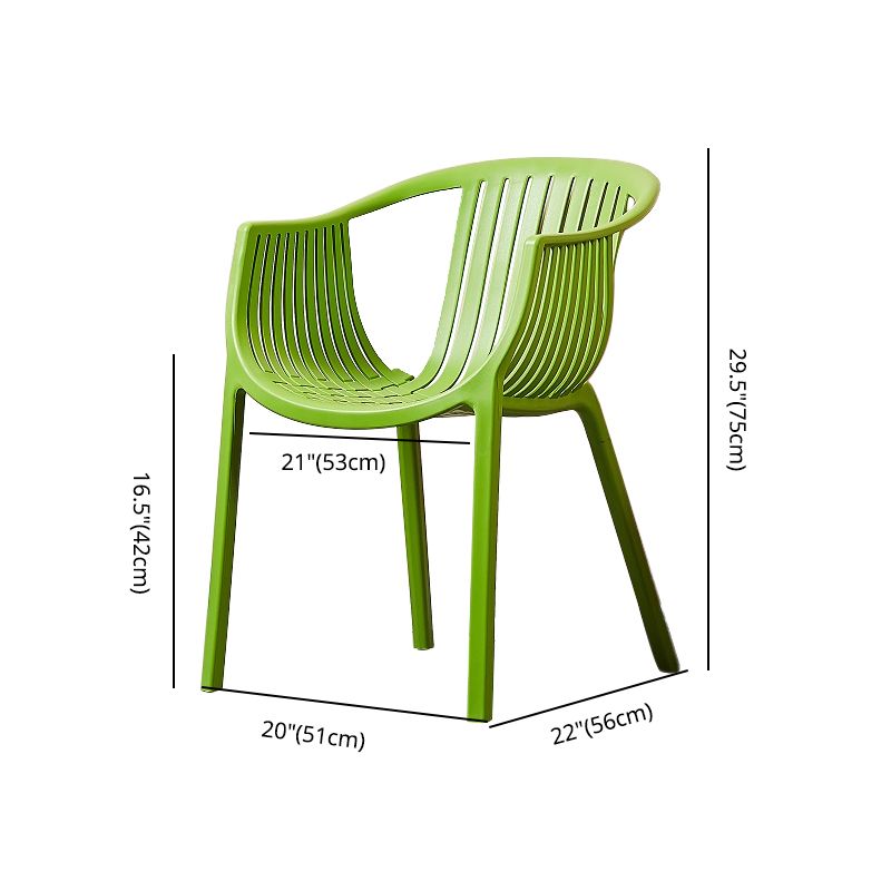 Home Contemporary Arm Chair Slat Back Plastic Stackable Dining Room Chair Clearhalo ' kitchen&dining_furn' 'Dining Chairs' 'Dining Tables & Seating' 'dining_chair' 'furn' 'furn_dining_chair' 'Furniture' 'furniture_dining_chair' 'Kitchen & Dining Furniture' 'kitchen' 1200x1200_dcf0c9f5-88fc-4f46-b8fd-46a80be440b4