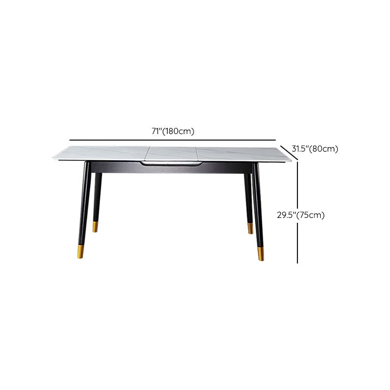 Rectangle Sintered Stone Kitchen Table Home Extendable Dining Table Clearhalo 'Dining Tables & Seating' 'Dining Tables' 'dining_table' 'furn' 'furn_dining_table' 'Furniture' 'Kitchen & Dining Furniture' 1200x1200_dcf25409-d340-4457-90c7-8dc649b0dabd