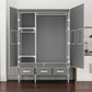 Contemporary Wardrobe Armoire Steel Wardrobe Closet with Legs for Home Clearhalo 'Armoires & Wardrobes' 'armoires_wardrobes' 'Bedroom Furniture' 'furn' 'furn_armoires_wardrobes' 'Furniture' 1200x1200_dcf2f5a0-bfbe-4394-9beb-5fa89174b4ae