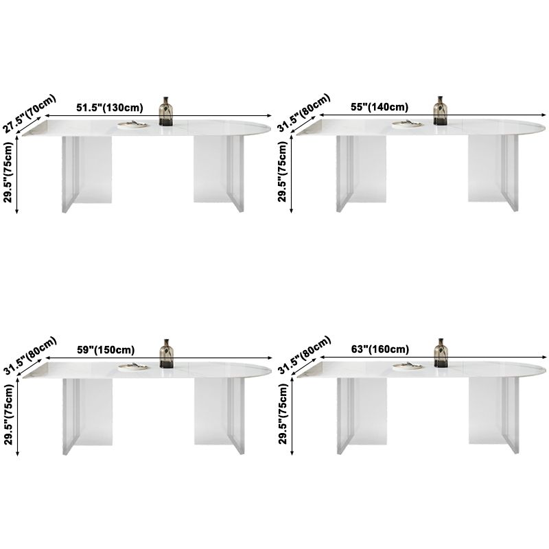 Acrylic Contemporary Free Form Dining Table Sintered Stone Top Table for Dining Room Clearhalo ' dining_table' 'Dining Tables & Seating' 'Dining Tables' 'furn' 'furn_dining_table' 'Furniture' 'furniture_dining_table' 'Kitchen & Dining Furniture' 'kitchen&dining_furn' 'kitchen' 'kitchen_dining_table' 1200x1200_dcf6072d-c38c-4e05-9e08-56831acf862c