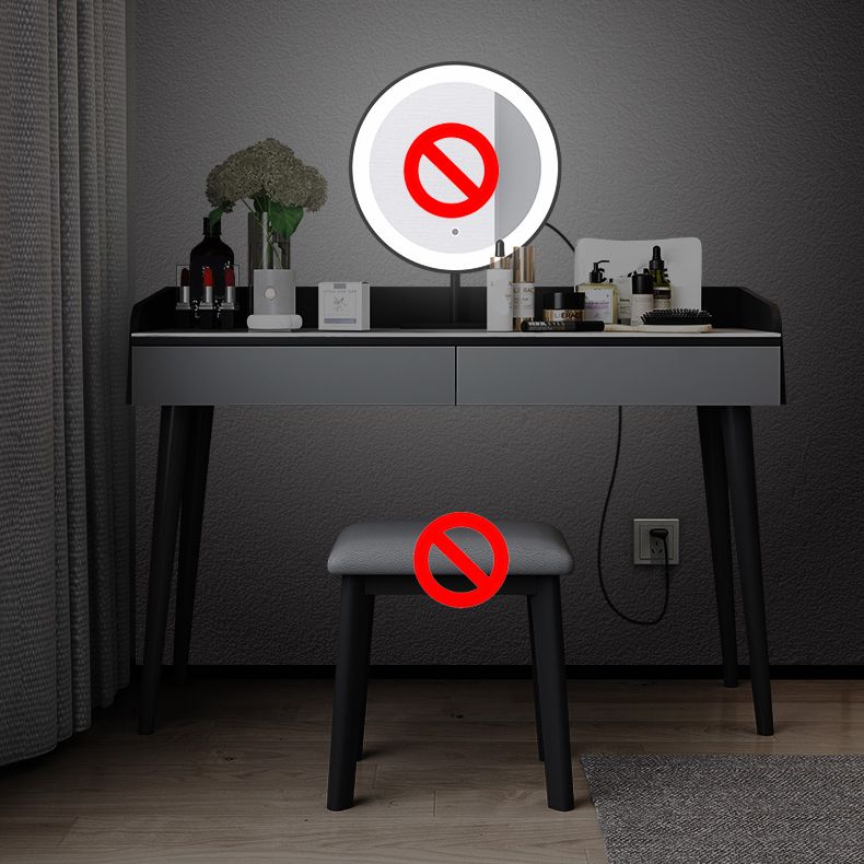 Vanity in legno ingegnerizzato contemporaneo 37,8 "H Vanity set con sgabello