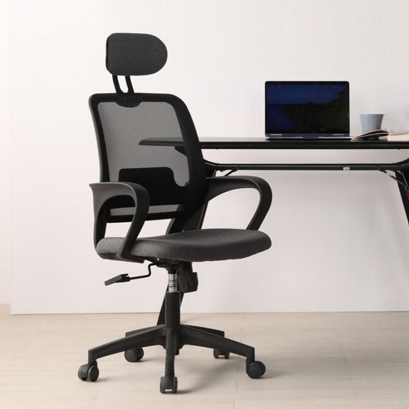 Silla de computadora moderna silla de reposapié fija silla de escritorio de nylon con ruedas