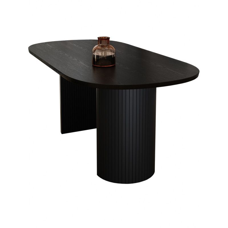 Rubberwood Solid Wood Base Table Contemporary Dining Table in White and Black Clearhalo 'Dining Tables & Seating' 'Dining Tables' 'dining_table' 'furn' 'furn_dining_table' 'Furniture' 'furniture_dining_table' 'Kitchen & Dining Furniture' 'kitchen' 'kitchen_dining_table' 1200x1200_dcf7a87c-52fd-4ade-b282-30626f2491d3