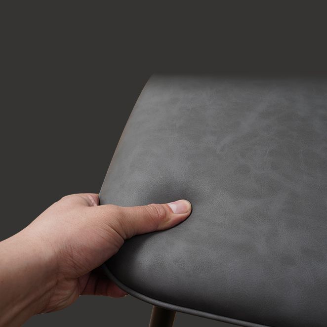 Leather Scandinavian Kitchen Side Chair Matte Finish Solid Back Dining Chair Clearhalo ' kitchen&dining_furn' 'Dining Chairs' 'Dining Tables & Seating' 'dining_chair' 'furn' 'furn_dining_chair' 'Furniture' 'furniture_dining_chair' 'Kitchen & Dining Furniture' 'kitchen' 1200x1200_dcf85b95-4196-4bf7-a427-baa6560216c9