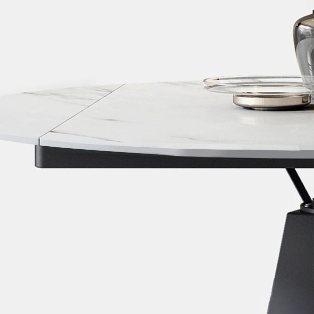 Simplicity Round Dining Table Marble Table with Black Pedestal Base Clearhalo ' dining_table' 'Dining Tables & Seating' 'Dining Tables' 'furn' 'furn_dining_table' 'Furniture' 'furniture_dining_table' 'Kitchen & Dining Furniture' 'kitchen&dining_furn' 'kitchen' 'kitchen_dining_table' 1200x1200_dcf8c497-5d66-482b-9304-2d31a1352b09