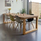 Simple Solid Wood Rectangle Dining Table Khaki Kitchen Dining Table with Double Pedestal Bases Clearhalo ' dining_table' 'Dining Tables & Seating' 'Dining Tables' 'furn' 'furn_dining_table' 'Furniture' 'furniture_dining_table' 'Kitchen & Dining Furniture' 'kitchen&dining_furn' 'kitchen' 'kitchen_dining_table' 1200x1200_dcfb8da7-0cb0-4fe3-becd-5c7d8b0f9a1e
