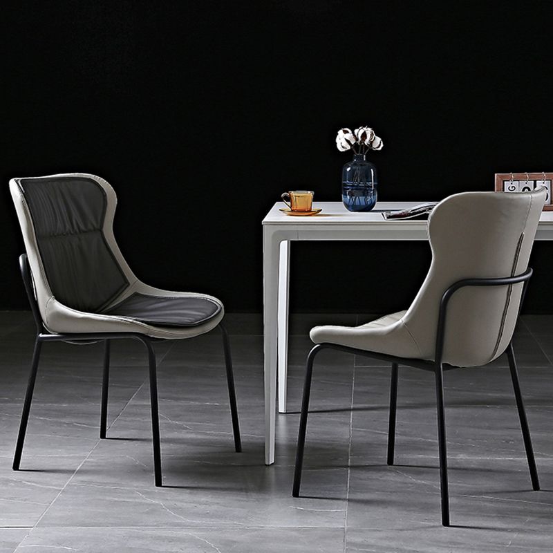 Industrial PU Leather Dining Chairs Solid Back Chair for Home Clearhalo 'Dining Chairs' 'Dining Tables & Seating' 'dining_chair' 'furn' 'furn_dining_chair' 'Furniture' 'Kitchen & Dining Furniture' 1200x1200_dcfb96b9-9f0f-4a07-9bec-85e9aa531d62