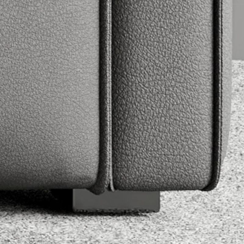 Faux Leather Square Arm Standard Sofa with Bolster Pillows, Stain Resistant Clearhalo 'furn' 'furn_sofas' 'Furniture' 'furniture_sofas' 'kitchen' 'kitchen_sofas' 'Living Room Furniture' 'Sofa' 'sofas' 1200x1200_dcfcd45c-d849-49d7-91c2-0fe4e4eb43ad