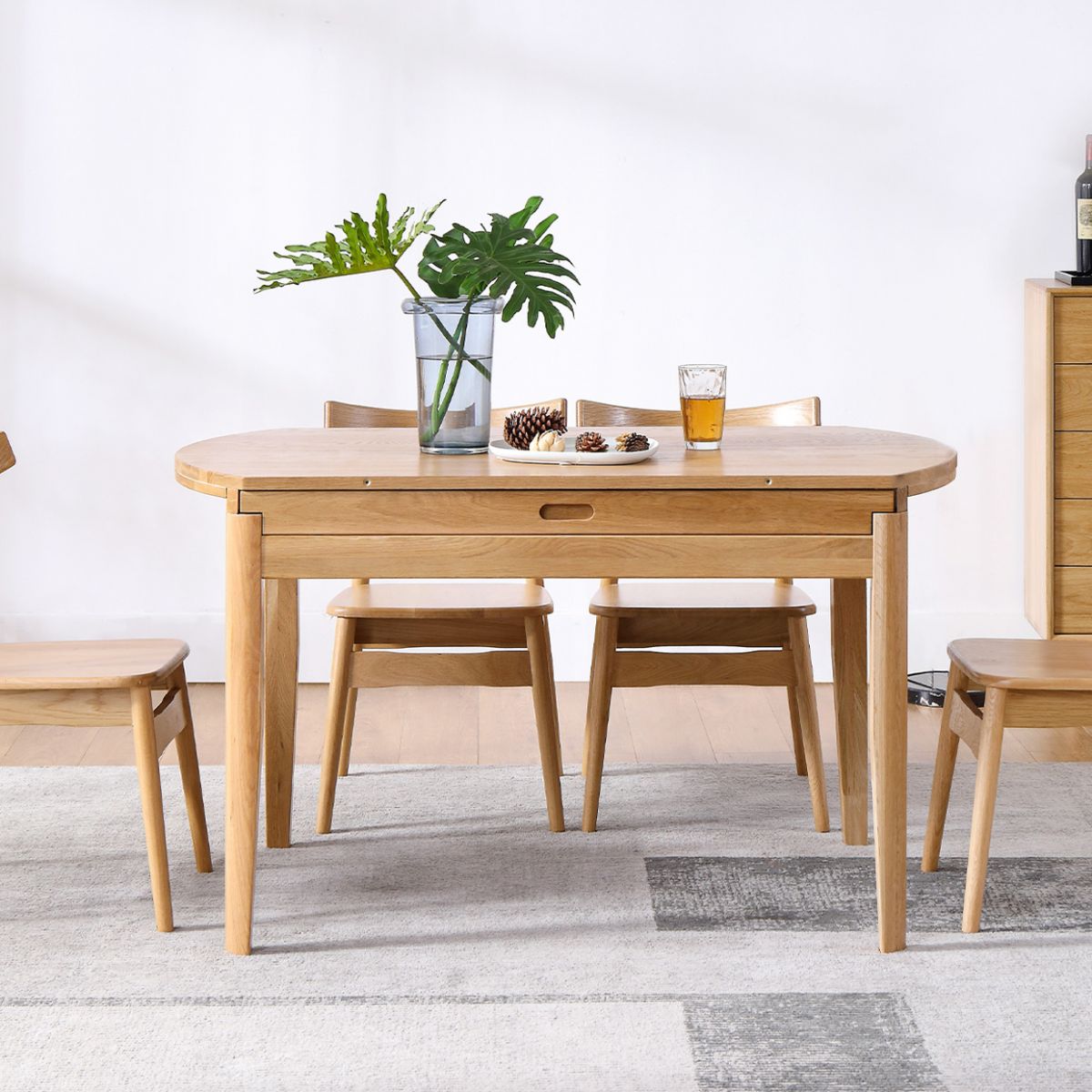 Round Dining Site Table Simple Style Solid Wood Furniture with Drop Leaf Clearhalo ' dining_table' 'Dining Tables & Seating' 'Dining Tables' 'furn' 'furn_dining_table' 'Furniture' 'furniture_dining_table' 'Kitchen & Dining Furniture' 'kitchen&dining_furn' 'kitchen' 'kitchen_dining_table' 1200x1200_dcfd163d-9ee4-44ec-b61a-7102c4cdd567