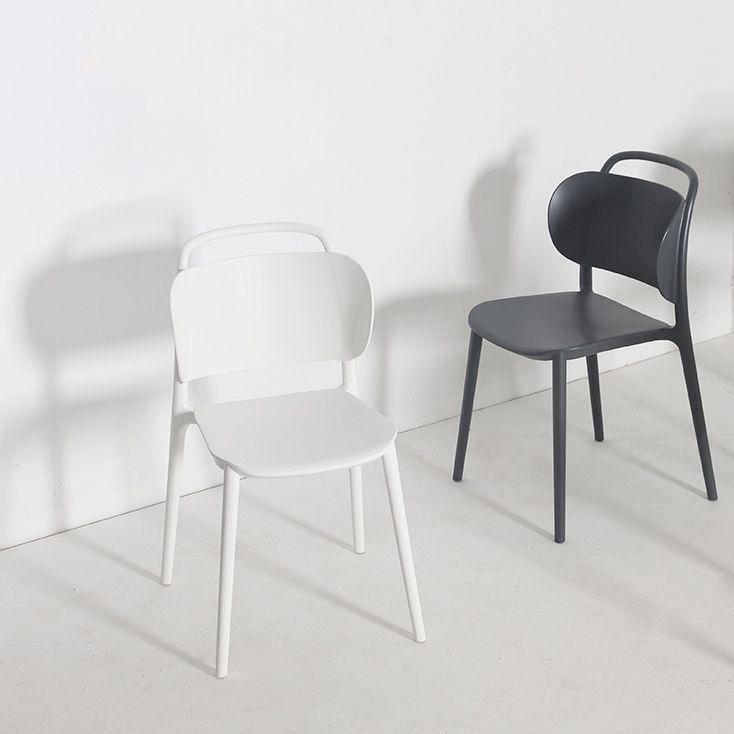 Contemporary Plastic Dining Room Chairs Open Back Dining Side Armless Chair (Set of 2) Clearhalo ' kitchen&dining_furn' 'Dining Chairs' 'Dining Tables & Seating' 'dining_chair' 'furn' 'furn_dining_chair' 'Furniture' 'furniture_dining_chair' 'Kitchen & Dining Furniture' 'kitchen' 1200x1200_dcfdd715-cc06-47e5-b221-697444c0321d